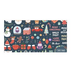 Vector Set Cute Christmas Elements Santa-penguin Deer Bear Fox Owl Trees Snowman Bird Angel More Satin Wrap 35  X 70  by Semog4