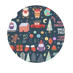 Vector Set Cute Christmas Elements Santa-penguin Deer Bear Fox Owl Trees Snowman Bird Angel More Mini Round Pill Box by Semog4