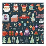 Vector Set Cute Christmas Elements santa-penguin Deer Bear Fox Owl Trees Snowman Bird Angel More Banner and Sign 4  x 4  Front