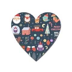 Vector Set Cute Christmas Elements Santa Penguin Deer Bear Fox Owl Trees Snowman Bird Angel More Heart Magnet by Semog4