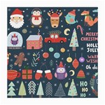 Vector Set Cute Christmas Elements Santa Penguin Deer Bear Fox Owl Trees Snowman Bird Angel More Medium Glasses Cloth (2 Sides) Front