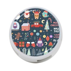 Vector Set Cute Christmas Elements Santa Penguin Deer Bear Fox Owl Trees Snowman Bird Angel More 4-port Usb Hub (two Sides) by Semog4