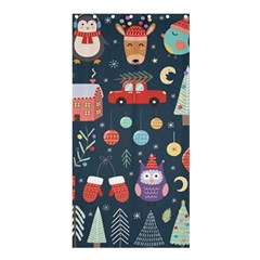 Vector Set Cute Christmas Elements Santa Penguin Deer Bear Fox Owl Trees Snowman Bird Angel More Shower Curtain 36  X 72  (stall) 