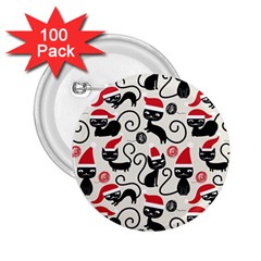 Cute Christmas Seamless Pattern Vector 2.25  Buttons (100 pack) 