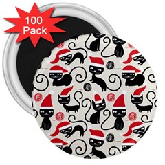 Cute Christmas Seamless Pattern Vector 3  Magnets (100 pack)