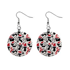 Cute Christmas Seamless Pattern Vector Mini Button Earrings