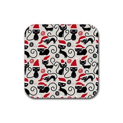 Cute Christmas Seamless Pattern Vector Rubber Coaster (square) by Semog4