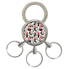 Cute Christmas Seamless Pattern Vector 3-Ring Key Chain