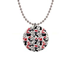 Cute Christmas Seamless Pattern Vector 1  Button Necklace