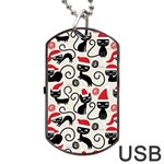 Cute Christmas Seamless Pattern Vector Dog Tag USB Flash (Two Sides) Back