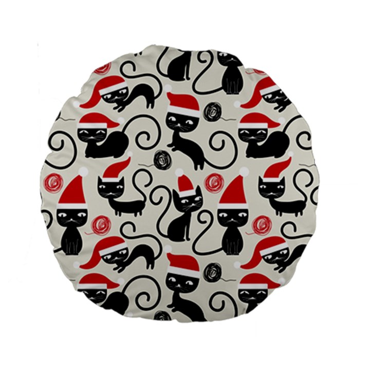 Cute Christmas Seamless Pattern Vector Standard 15  Premium Round Cushions