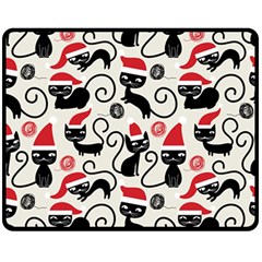 Cute Christmas Seamless Pattern Vector Two Sides Fleece Blanket (Medium)