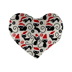 Cute Christmas Seamless Pattern Vector Standard 16  Premium Flano Heart Shape Cushions