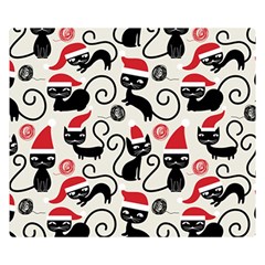 Cute Christmas Seamless Pattern Vector Two Sides Premium Plush Fleece Blanket (Small)