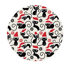 Cute Christmas Seamless Pattern Vector Mini Round Pill Box (Pack of 3)