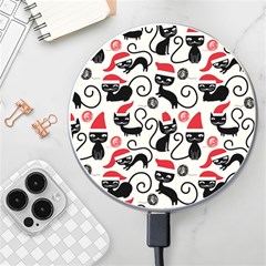 Cute Christmas Seamless Pattern Vector Wireless Fast Charger(White)