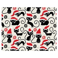 Cute Christmas Seamless Pattern Vector Premium Plush Fleece Blanket (Medium)