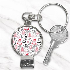 Christmas Themed Seamless Pattern Nail Clippers Key Chain by Semog4