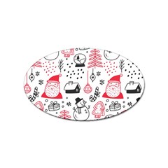 Christmas Themed Seamless Pattern Sticker Oval (100 Pack) by Semog4