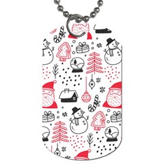 Christmas Themed Seamless Pattern Dog Tag (two Sides) by Semog4