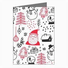 Christmas Themed Seamless Pattern Greeting Cards (pkg Of 8)