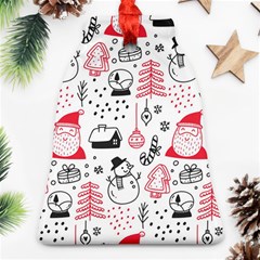 Christmas Themed Seamless Pattern Bell Ornament (two Sides) by Semog4