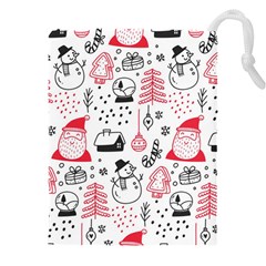 Christmas Themed Seamless Pattern Drawstring Pouch (5xl) by Semog4