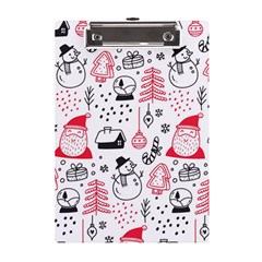 Christmas Themed Seamless Pattern A5 Acrylic Clipboard by Semog4