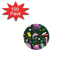 Colorful Funny Christmas Pattern 1  Mini Buttons (100 Pack)  by Semog4