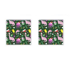 Colorful Funny Christmas Pattern Cufflinks (square) by Semog4