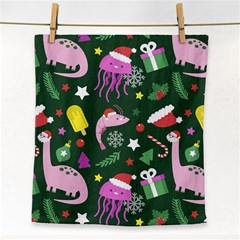 Colorful Funny Christmas Pattern Face Towel by Semog4