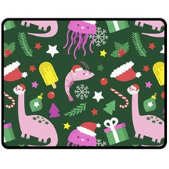 Colorful Funny Christmas Pattern Fleece Blanket (medium) by Semog4