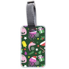 Colorful Funny Christmas Pattern Luggage Tag (two Sides) by Semog4