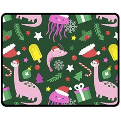 Colorful Funny Christmas Pattern Two Sides Fleece Blanket (medium) by Semog4