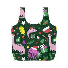 Colorful Funny Christmas Pattern Full Print Recycle Bag (m) by Semog4