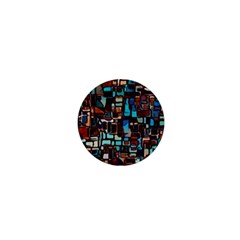 Stained Glass Mosaic Abstract 1  Mini Magnets by Semog4