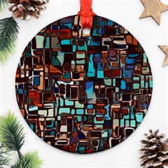 Stained Glass Mosaic Abstract Ornament (round) by Semog4