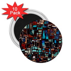 Stained Glass Mosaic Abstract 2 25  Magnets (10 Pack)  by Semog4