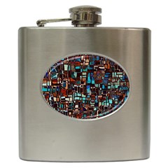 Stained Glass Mosaic Abstract Hip Flask (6 Oz) by Semog4