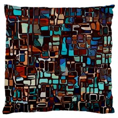 Stained Glass Mosaic Abstract Standard Premium Plush Fleece Cushion Case (one Side) by Semog4