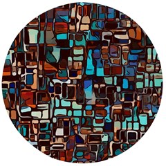 Stained Glass Mosaic Abstract Wooden Bottle Opener (round) by Semog4