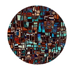 Stained Glass Mosaic Abstract Mini Round Pill Box (pack Of 3)