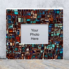 Stained Glass Mosaic Abstract White Wall Photo Frame 5  X 7  by Semog4