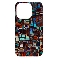 Stained Glass Mosaic Abstract Iphone 14 Pro Black Uv Print Case by Semog4