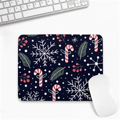 Holiday Seamless Pattern With Christmas Candies Snoflakes Fir Branches Berries Small Mousepad by Semog4