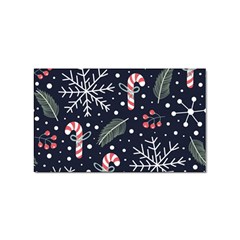 Holiday Seamless Pattern With Christmas Candies Snoflakes Fir Branches Berries Sticker Rectangular (100 Pack) by Semog4