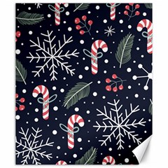 Holiday Seamless Pattern With Christmas Candies Snoflakes Fir Branches Berries Canvas 20  X 24 