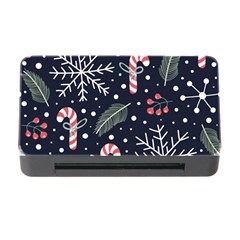 Holiday Seamless Pattern With Christmas Candies Snoflakes Fir Branches Berries Memory Card Reader With Cf by Semog4