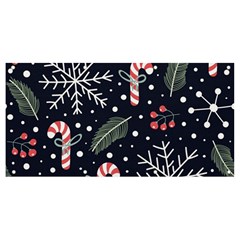 Holiday Seamless Pattern With Christmas Candies Snoflakes Fir Branches Berries Banner And Sign 8  X 4  by Semog4