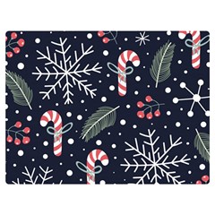 Holiday Seamless Pattern With Christmas Candies Snoflakes Fir Branches Berries Premium Plush Fleece Blanket (extra Small)